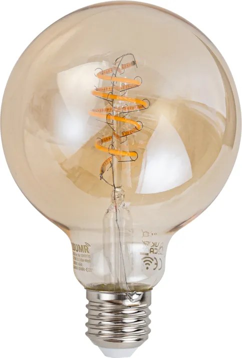 5 db Okos E27 Dimmelhető LED Izzó G95 Borostyán 4.9W 320lm 2500K