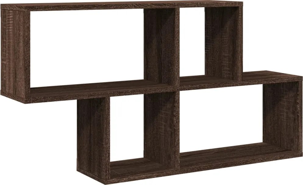vidaXL barna tölgyszínű szerelt fa fali polc 100 x 20 x 53 cm