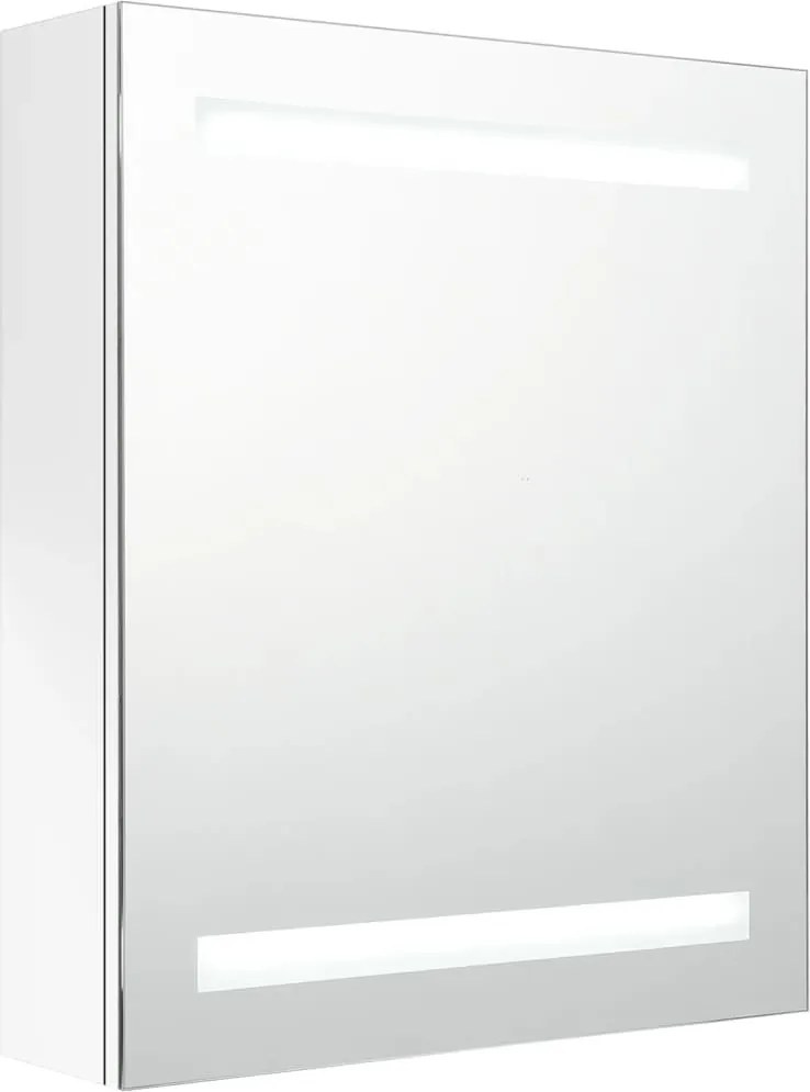 vidaXL fényes fehér LED-es tükrös fürdőszobaszekrény 50 x 14 x 60 cm