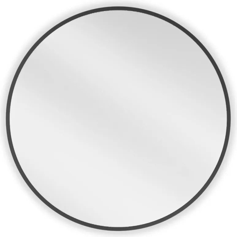 Mexen Loft 60 cm-es kerek fürdőszobai tükör, fekete keret - 9850-060-060-000-70
