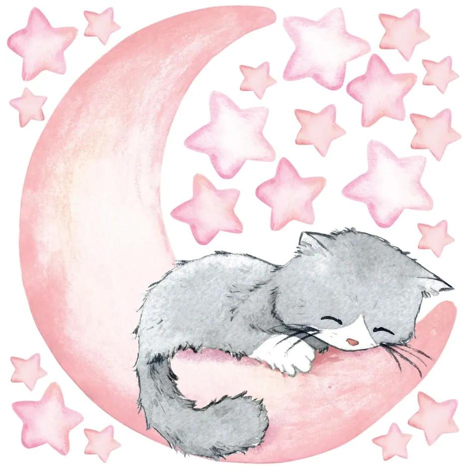 Magic Cat gyerek rózsaszín falmatrica - Ambiance