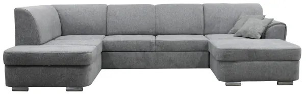 SERPA U-alakú, ággyá alakítható balos sarokülőgarnitúra tárolóval, szürke