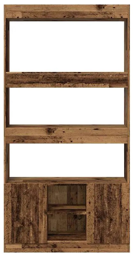 antik fa színű szerelt fa magasszekrény 92 x 33 x 180 cm