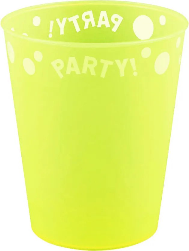 Yellow Fluorescent, Sárga micro prémium műanyag pohár 250 ml