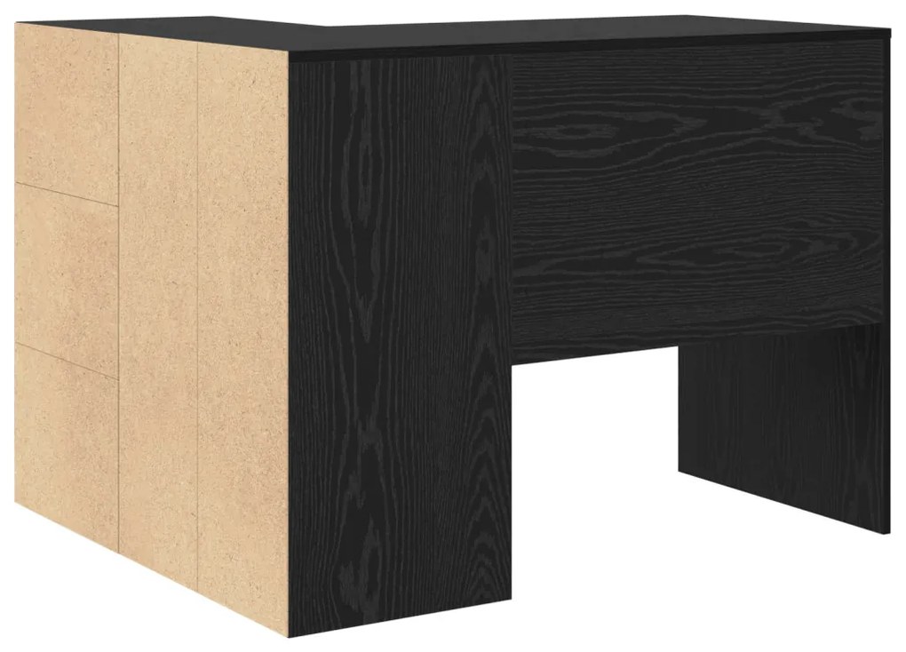 Sarok íróasztal Fekete tölgy 102x88x75 cm Forgácslap