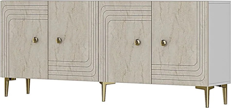 Lessi 180 - White, Travertine