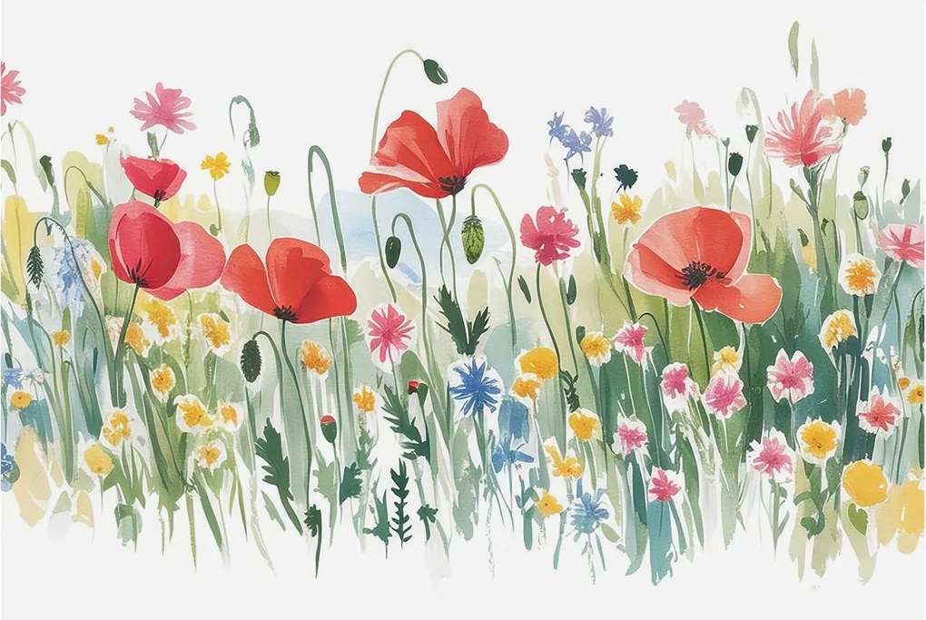 Fotótapéta Flizelin Tapéta Hálószobába és Nappaliba Nyári rét 104x70