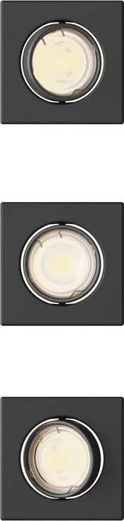 Philips - 3 darabos PERIDOT süllyesztett lámpatest készlet, 1x GU10/7W/230V, fekete
