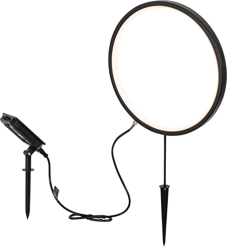 2 db fekete Adalind kerti tükörlámpa szett 60 cm, újratölthető LED-del és napelemmel, IP65
