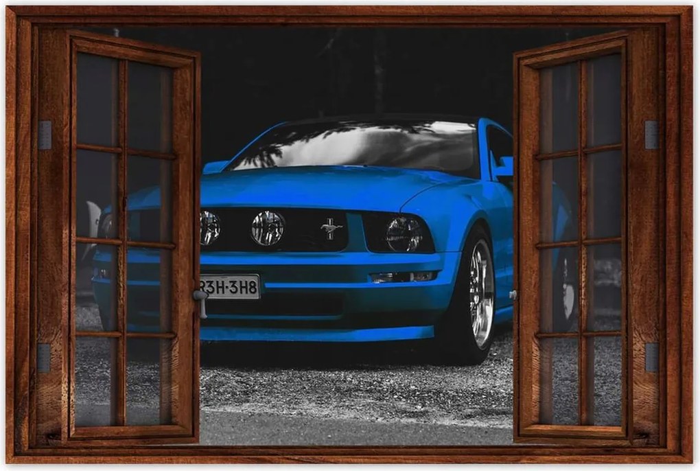 Poszter 90x60 Kék Ford Mustang