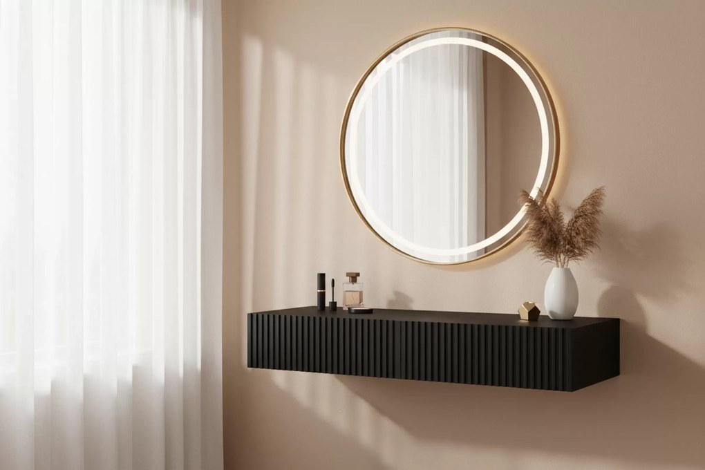 Nicole fali sminkasztal 100 cm fiókokkal - matt fekete