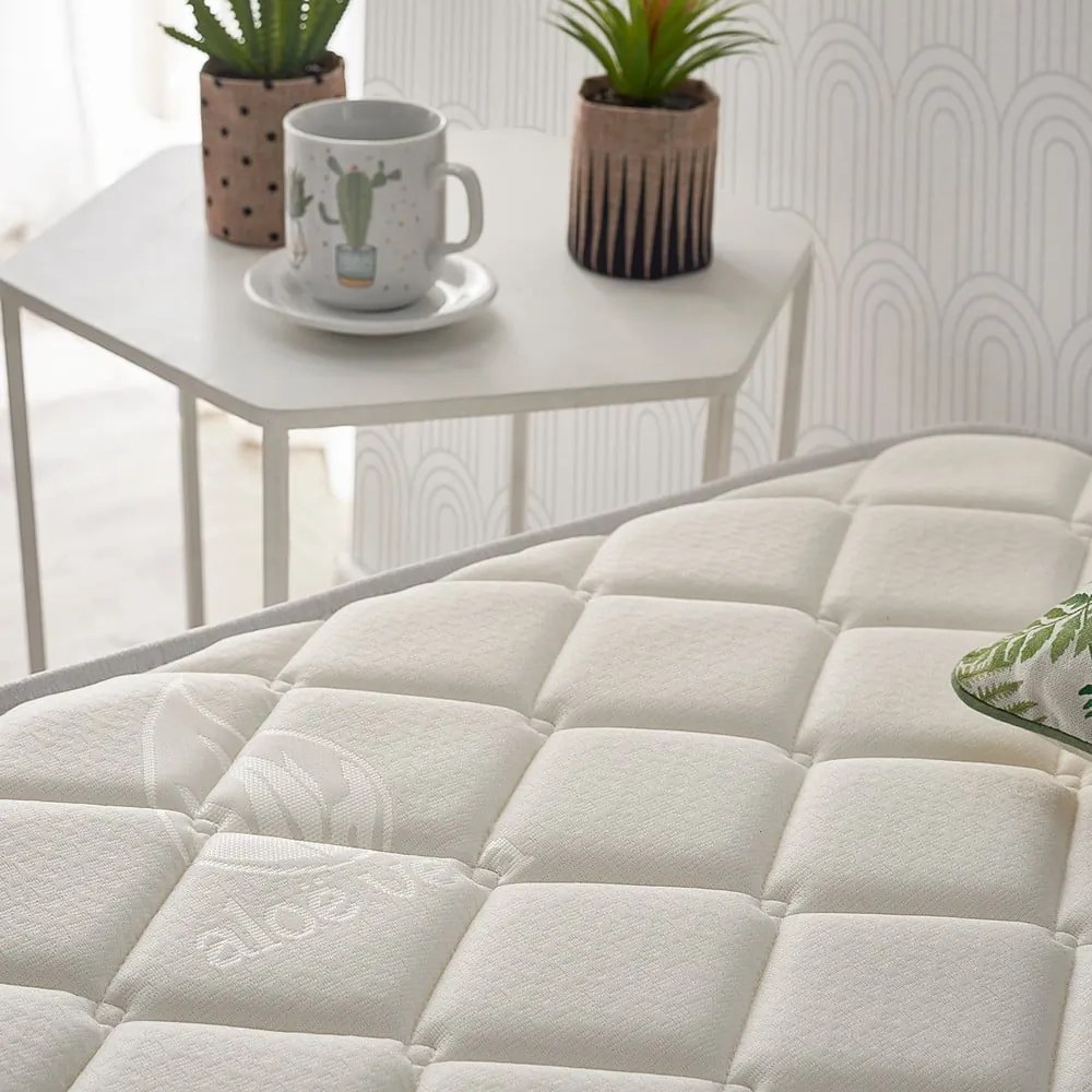 Kemény-közepes keménységű kétoldalas-hőszabályozó hab matrac 200x200 cm Naturcare Aloe Vera – Moonia