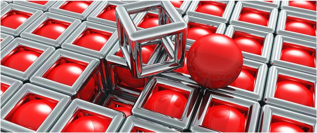 Kép - 3D fémes absztrakció (120x50 cm)