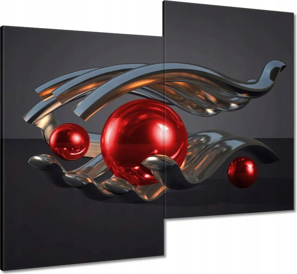 Vászonkép 80x70 Piros gömbök a kézben