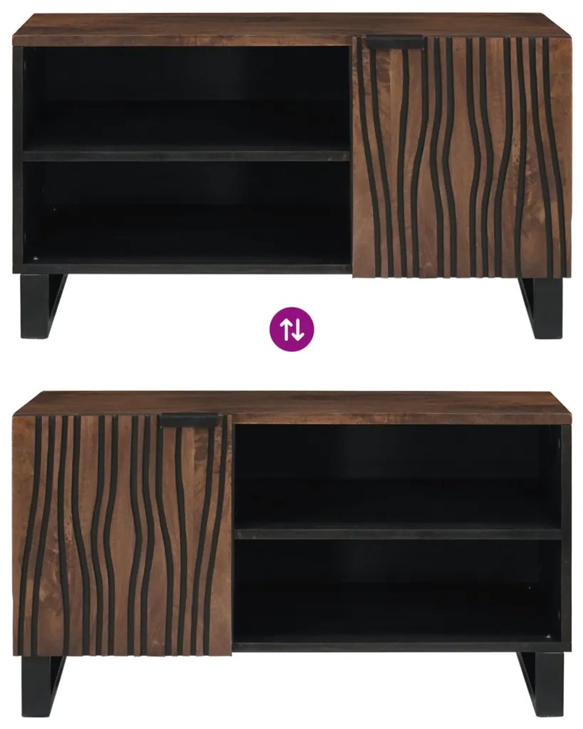 TV Szekrény – 80 x 31,5 x 46 cm Tömör Fa és Műgyanta
