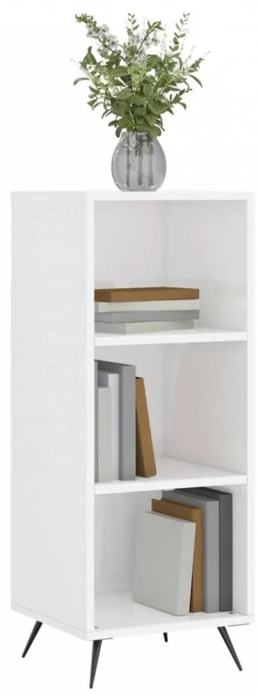 Magasfényű fehér műfa polcos szekrény 34,5 x 32,5 x 90 cm