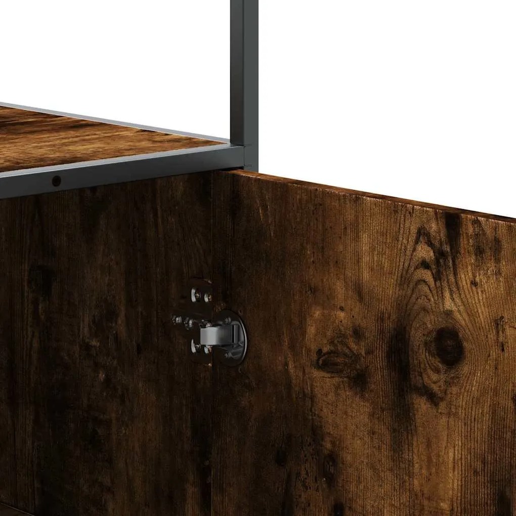 Highboard sonoma tölgy 68x35x139 cm gépelt fa és fém