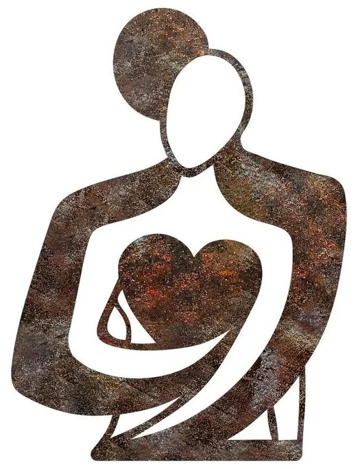 Fém fali dekoráció, Rusty Hug