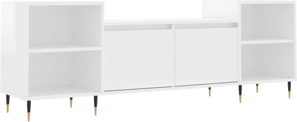 vidaXL fehér magasfényű szerelt fa TV-szekrény 160x35x55 cm