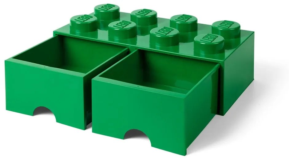 Zöld 2 fiókos tárolódoboz - LEGO®