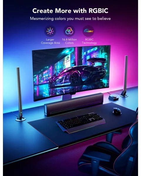 Govee - Smart Gaming WiFi LED panelek + Smart Dual vezérlő fehér Wi-Fi