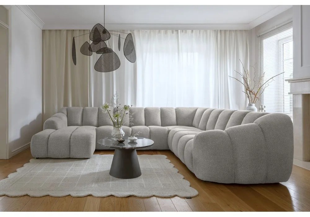 Világosszürke sarokkanapé (jobb oldali-U alakú) Shell – Miuform