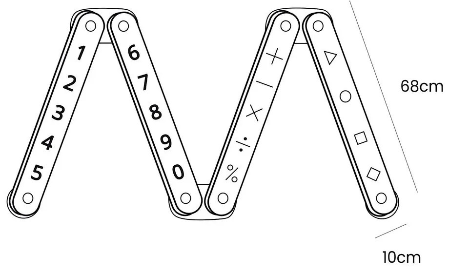 Natúr színű borovi fenyő egyensúlyozó pálya 10x408x5 cm Montessori – Meowbaby