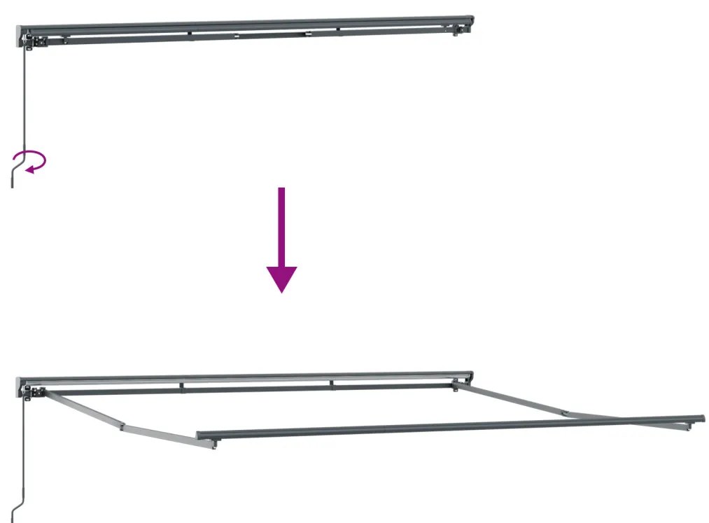 Kézi Behúzható Napellenző Narancs és Fehér 350x250 cm
