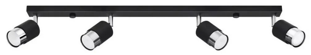 Sollux SL.1067 - Spotlámpa NERO 4xGU10/40W/230V fekete/fényes króm