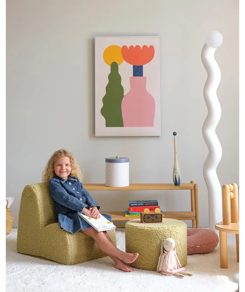 Zöld buklé gyerek fotel Cloud – Wigiwama