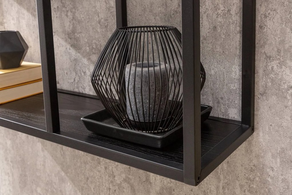 Design fali polc Maille 91 cm fekete kőris