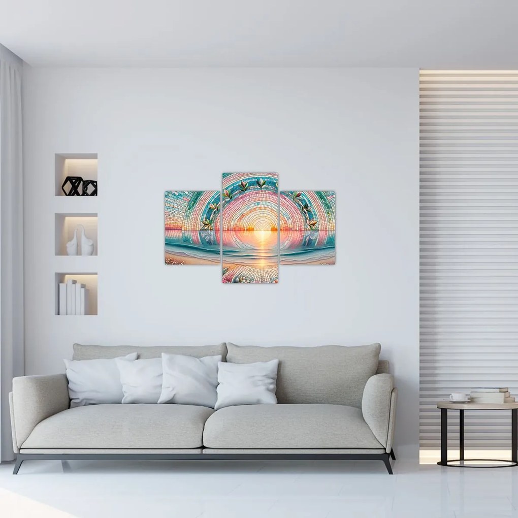 Kép – Naplemente mozaik (90x60 cm)