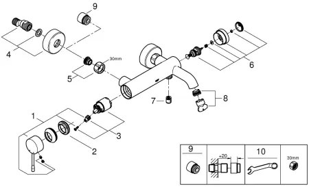 GROHE 33624DL1 - ESSENCE kádcsaptelep 193 mm bronz