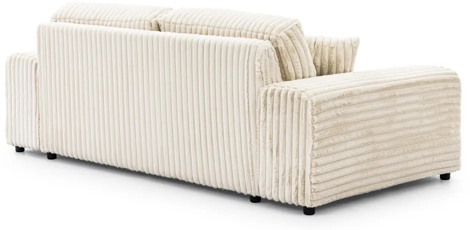 Krémszínű kordbársony kanapé 213 cm Justin – Ropez