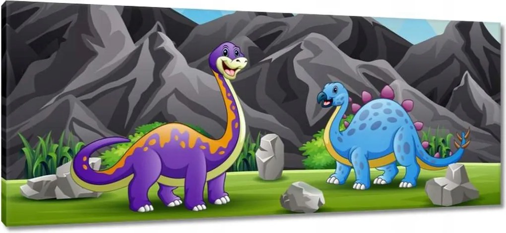 Vászonkép 100x40 Vidám dinoszauruszok