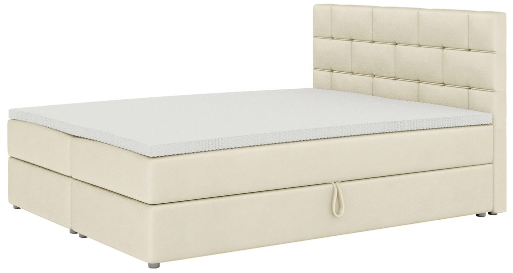 Franciaágy Boxspring 140x200 cm Waller (ágyráccsal és matraccal) (bézs). 1007717