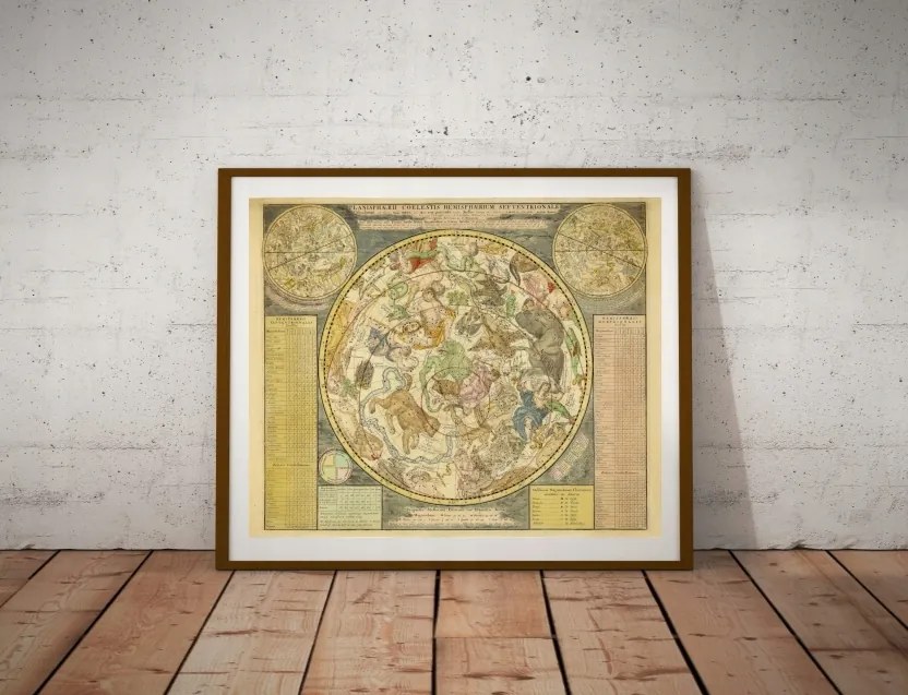 Poszter Csillagtérkép reprint 1706 méret 70x60cm