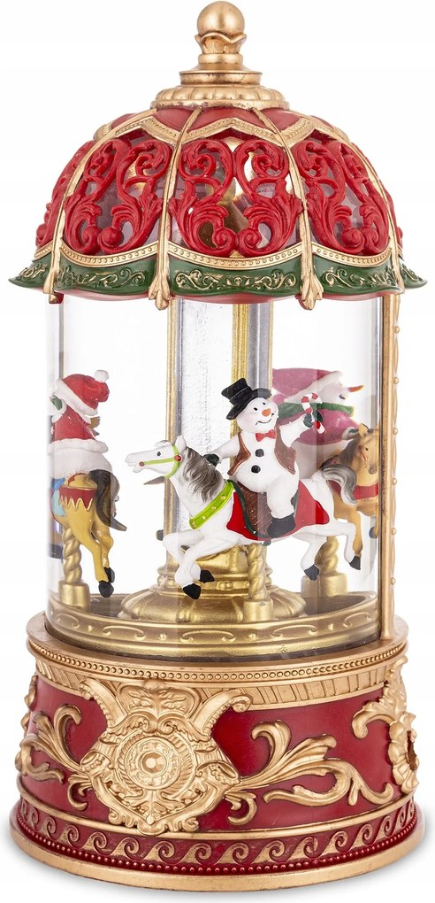 Mikulás dekoráció gömbben Led zenedobozzal 181028 Art-Pol