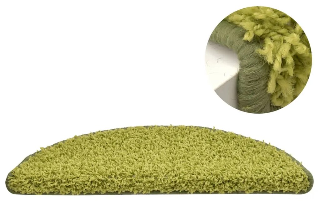 15 db zöld lépcsőszőnyeg 65 x 21 x 4 cm