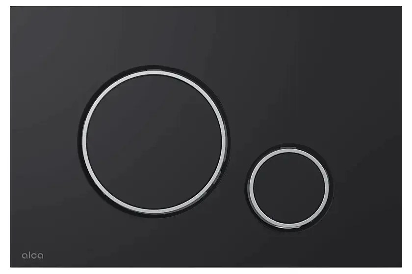 Alcaplast nyomólap - dupla nyomógomb - FEKETE - MATT