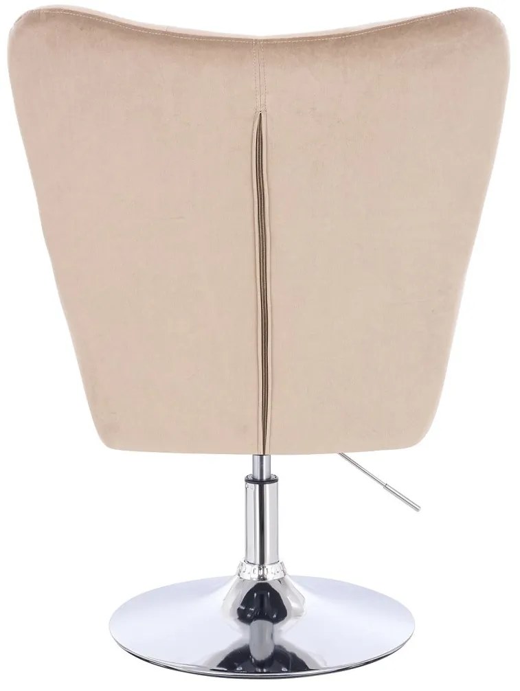 HR650N Latte modern velúr szék krómozott lábbal