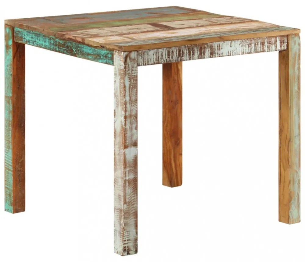 tömör újrahasznosított fa étkezőasztal 82 x 80 x 76 cm