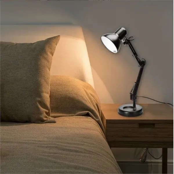 Aigostar - Asztali lámpa 2in1 1xE27/40W/230V fekete