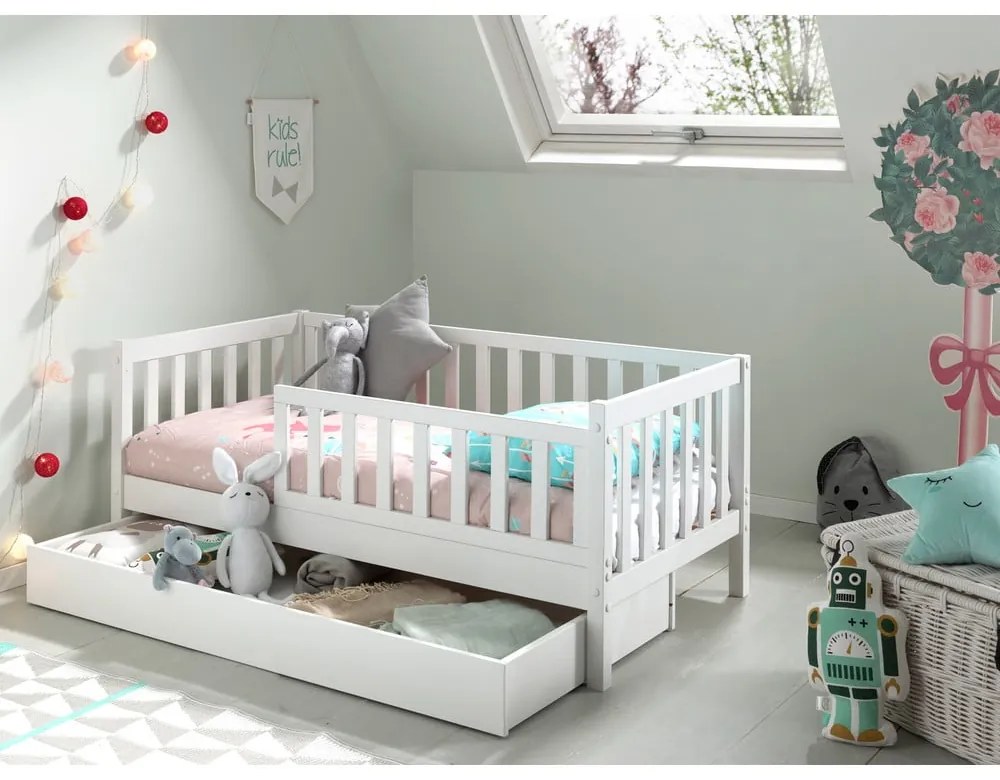 Fehér gyerekágy alatti fiók 70x140 cm Peuter – Vipack