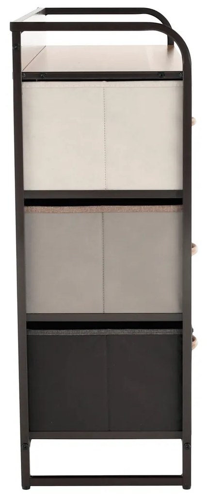 HAZEL TYP 3 szekrény szövet fiókokkal, barna, XL