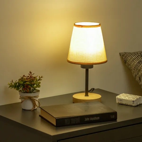 Brilagi - Asztali lámpa NUBILA WOOD 1xE27/25W/230V tölgy/világosbarna