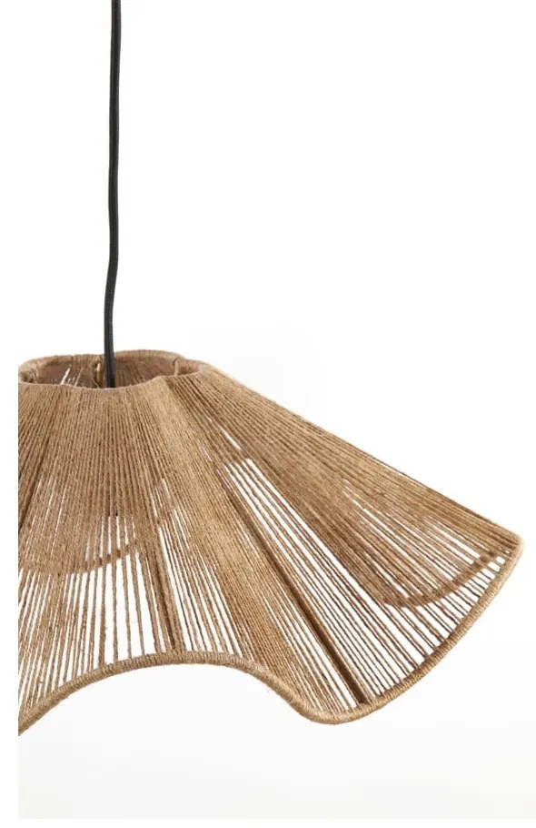Natúr színű függőlámpa juta búrával ø 48 cm Fodara – Light & Living