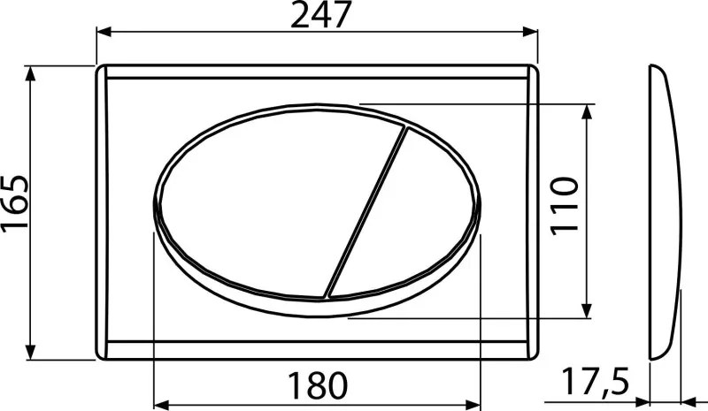 Alcaplast nyomólap - dupla nyomógomb - FEHÉR - FÉNYES