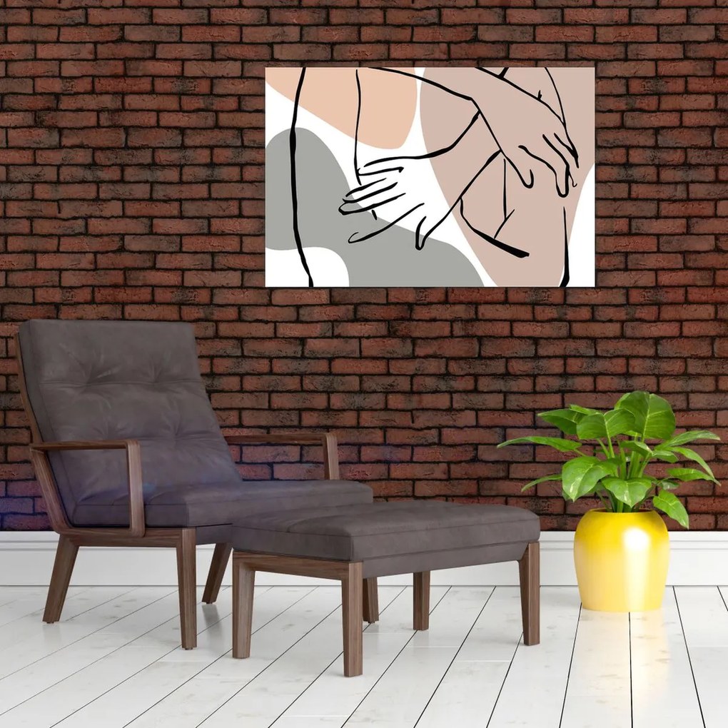 Kép - Női test vonal művészet N⁰2 (90x60 cm)