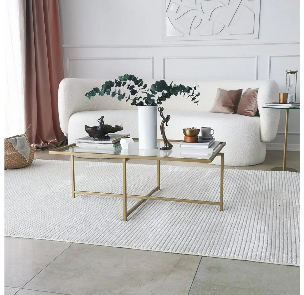 Kávésasztal NAP 35x94 cm arany/átlátszó